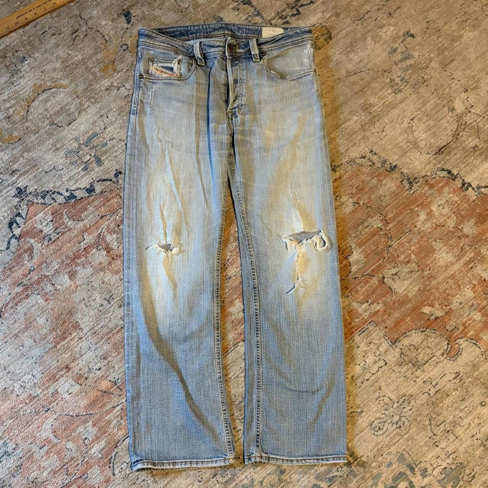 Diesel Levan Light Wash Flare Bootcut Distressed Y2K Jeans Womens 31 Waist